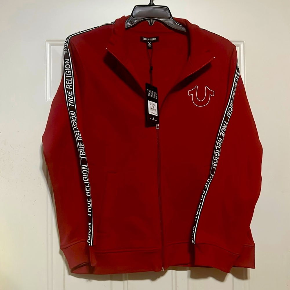 ♥️♥️ BRAND NEW WITH TAGS RED DAHLIA LOGO TRIM TRACK JACKET ♥️♥️